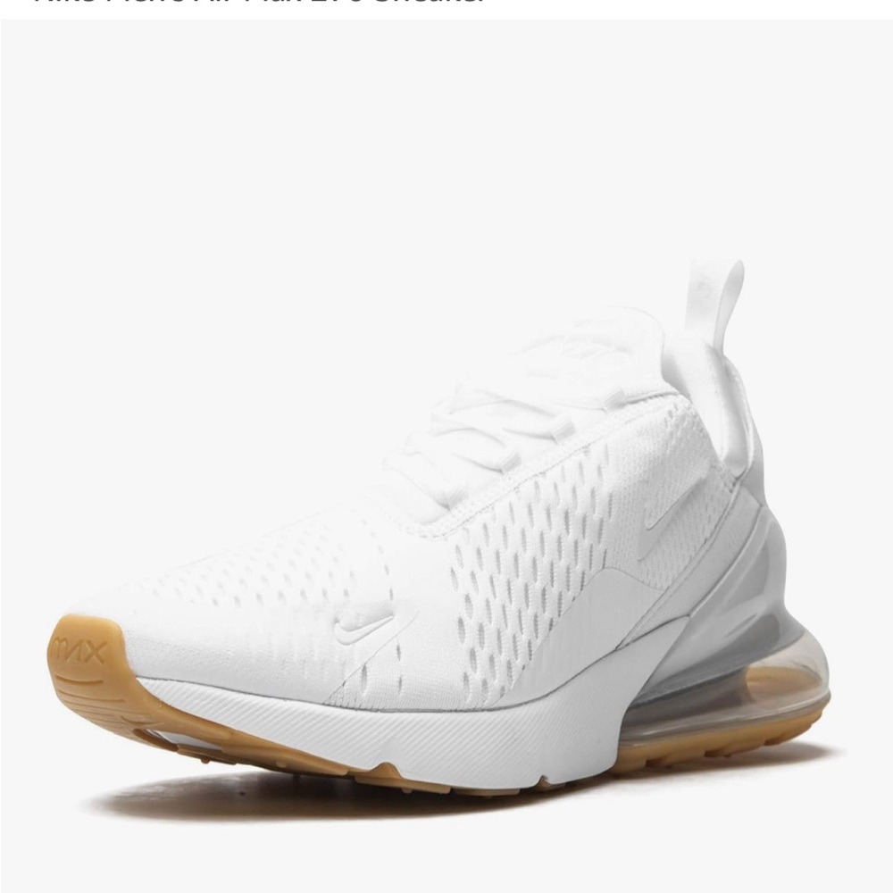 NWT: Nike Men's Air Max 270 Sneaker (white/white/gum sole)